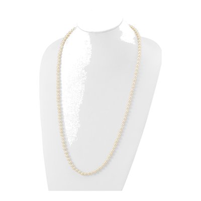 14K White Gold Freshwater Cultured Pearl Near Round Necklace – view 3