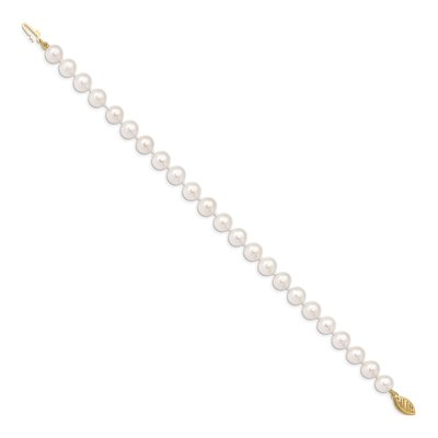 14K Yellow Gold Freshwater Cultured Pearl Near-Round Bracelet – view 2