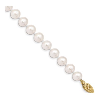 14K Yellow Gold Freshwater Cultured Pearl Near-Round Bracelet