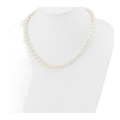 14K White Gold Freshwater Cultured Pearl Near Round Necklace – view 3