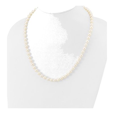 14K White Gold Freshwater Cultured Pearl Near Round Necklace – view 3