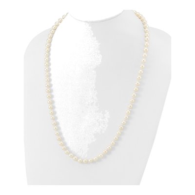 14K White Gold Freshwater Cultured Pearl Near Round Necklace – view 3