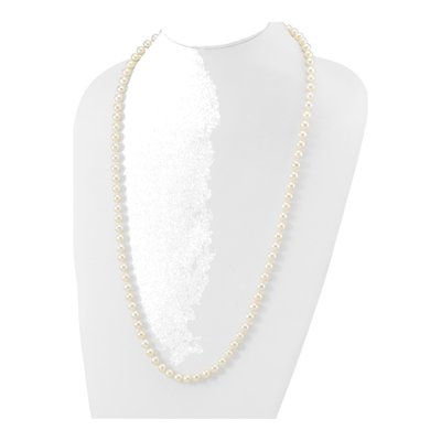 14K White Gold Freshwater Cultured Pearl Near Round Necklace – view 3