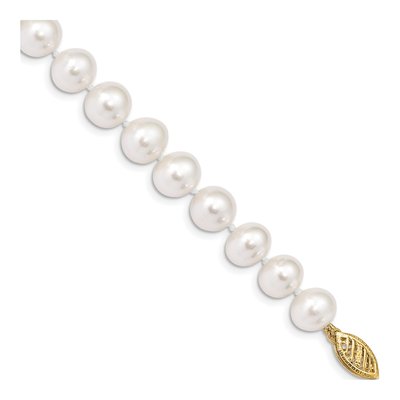 14K Yellow Gold Freshwater Cultured Pearl Near-Round Bracelet