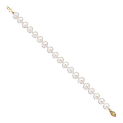 14K Yellow Gold Freshwater Cultured Pearl Near-Round Bracelet – view 2