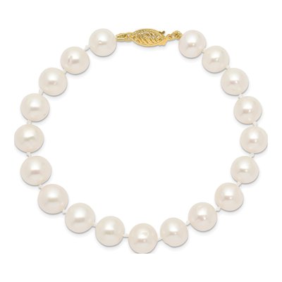 14K Yellow Gold Freshwater Cultured Pearl Near-Round Bracelet – view 3