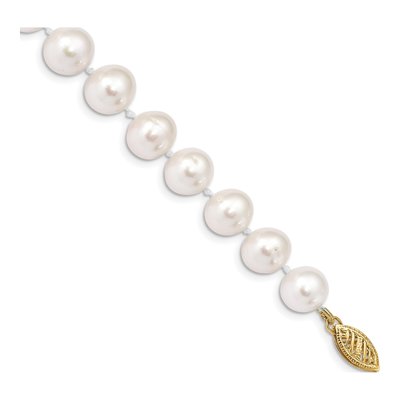 14K Yellow Gold Freshwater Cultured Pearl Near-Round Bracelet