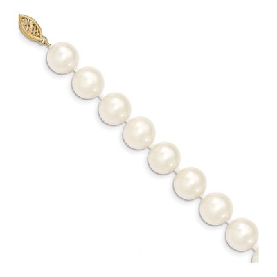 14K Yellow Gold Freshwater Cultured Pearl Near-Round Necklace – view 2