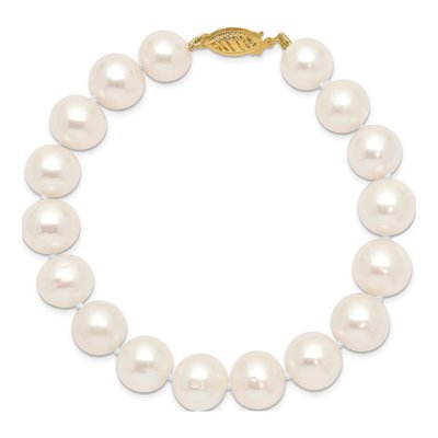 14K Yellow Gold Freshwater Cultured Pearl Near-Round Bracelet – view 3