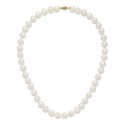 14K Yellow Gold Freshwater Cultured Pearl Near-Round Necklace – view 5