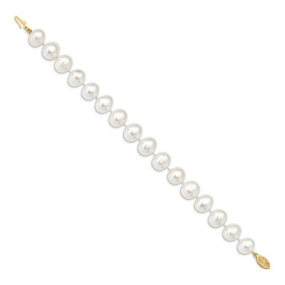 14K Yellow Gold Freshwater Cultured Pearl Near Round Bracelet – view 2