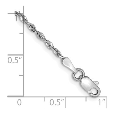 14K White Gold 1.85mm Diamond-Cut Quadruple Rope Chain Bracelet – view 3
