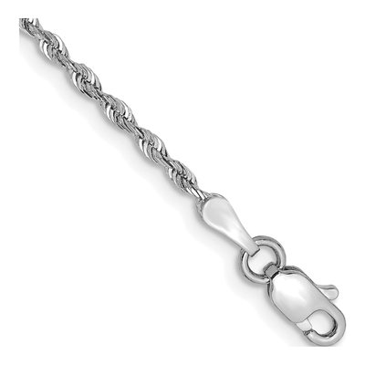14K White Gold 1.85mm Diamond-Cut Quadruple Rope Chain Bracelet