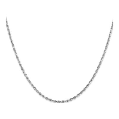 14K White Gold 2mm Diamond-Cut Quadruple Rope Chain – view 3