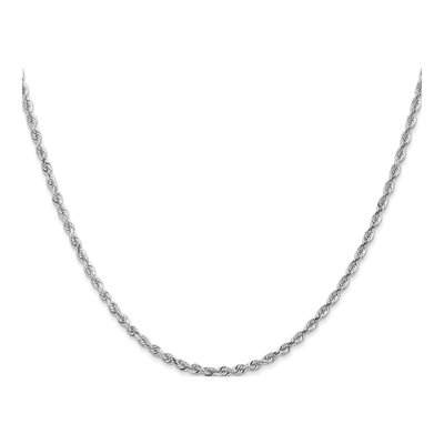 14K White Gold 2.25mm Diamond-Cut Quadruple Rope Chain – view 3