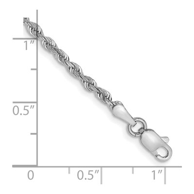 14K White Gold 2.25mm Diamond-Cut Quadruple Rope Chain Bracelet – view 3