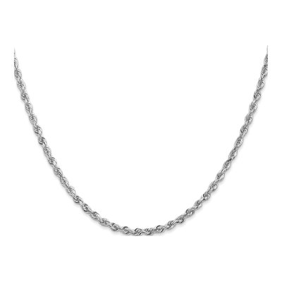 14K White Gold 2.75mm Diamond-Cut Quadruple Rope Chain – view 3