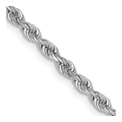 14K White Gold 2.75mm Diamond-Cut Quadruple Rope Chain