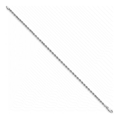 14K White Gold 2.75mm Diamond-Cut Quadruple Rope Chain Bracelet – view 3