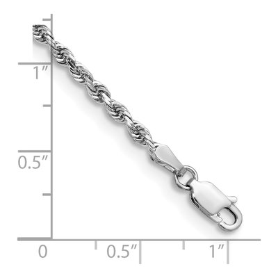 14K White Gold 2.75mm Diamond-Cut Quadruple Rope Chain Bracelet – view 4