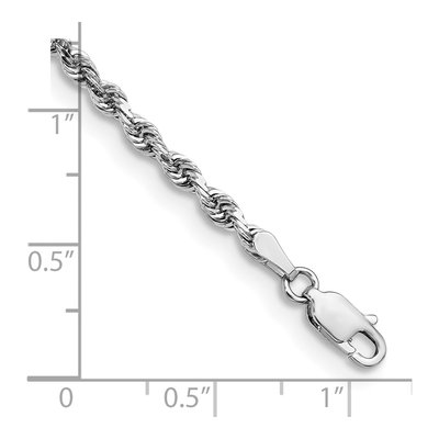 14K White Gold 3mm Diamond-Cut Quadruple Rope Chain Bracelet – view 5