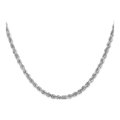 14K White Gold 3.35mm Diamond-Cut Quadruple Rope Chain – view 3