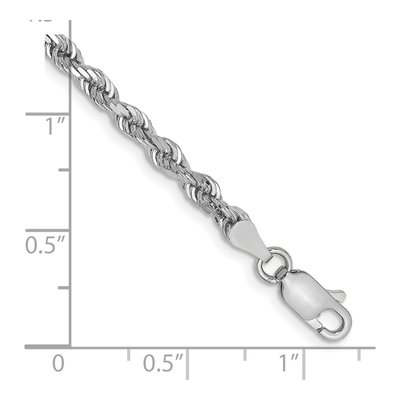 14K White Gold 3.35mm Diamond-Cut Quadruple Rope Chain Bracelet – view 3