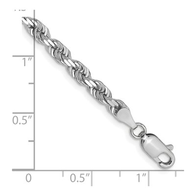 14K White Gold 4mm Diamond-Cut Quadruple Rope Chain Bracelet – view 3