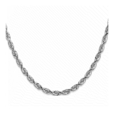 14K White Gold 4.5mm Diamond-Cut Quadruple Rope Chain – view 4