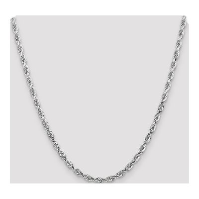 14K White Gold 4.5mm Diamond-Cut Quadruple Rope Chain – view 5
