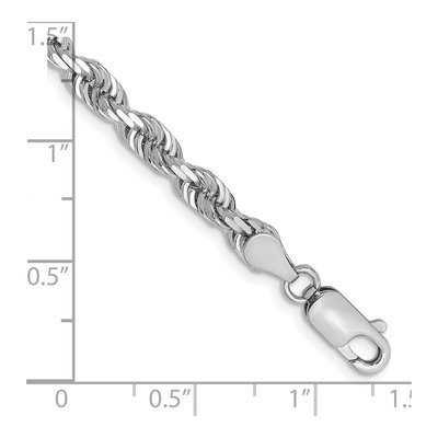 14K White Gold 4.5mm Diamond-Cut Quadruple Rope Chain Bracelet – view 3