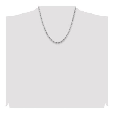 14K White Gold 5mm Diamond-Cut Quadruple Rope Chain – view 5