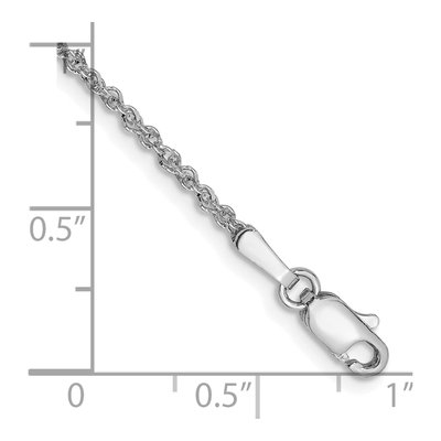14K White Gold 1.7mm Diamond-Cut Ropa Rope Chain Anklet – view 2