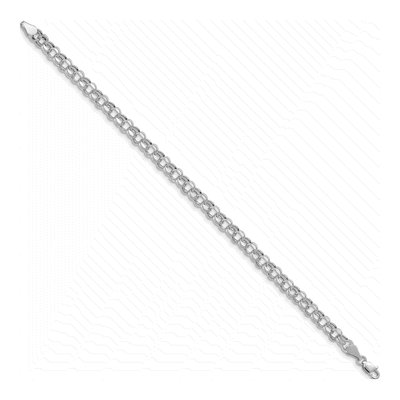 14K White Gold Diamond-Cut Charm Bracelet – view 3