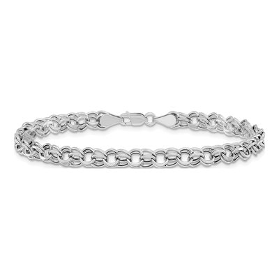 14K White Gold Diamond-Cut Charm Bracelet – view 4