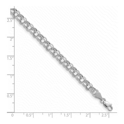 14K White Gold Diamond-Cut Charm Bracelet – view 5