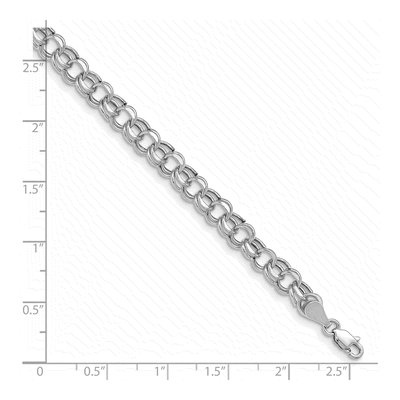 14K White Gold Double Link Charm Bracelet – view 5