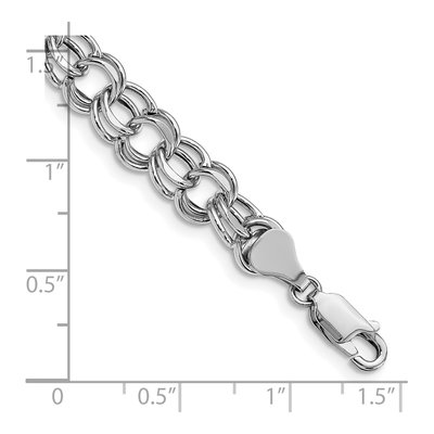 14K White Gold Double Link Charm Bracelet – view 6