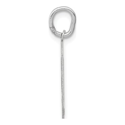 14K White Gold Number 0 Charm – view 3