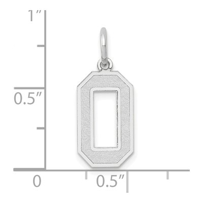14K White Gold Number 0 Charm – view 4
