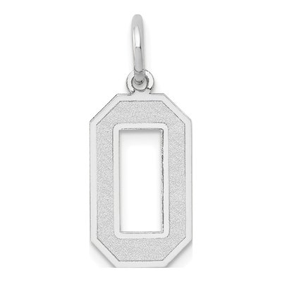 14K White Gold Number 0 Charm