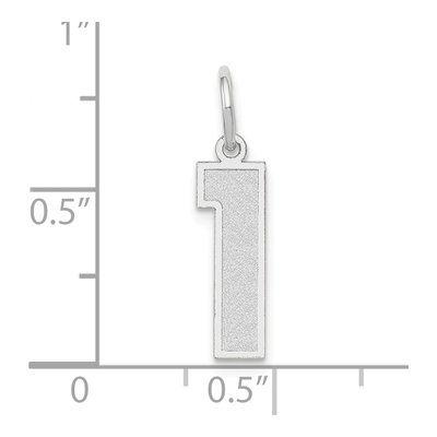 14K White Gold Number 1 Pendant – view 4