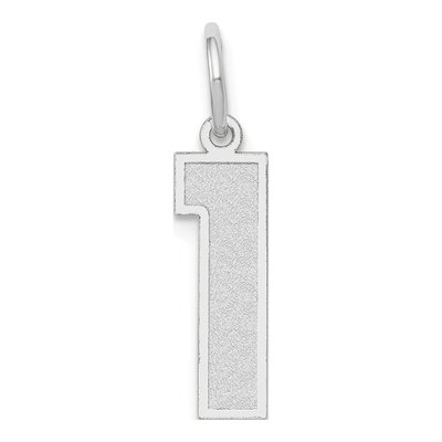 14K White Gold Number 1 Pendant