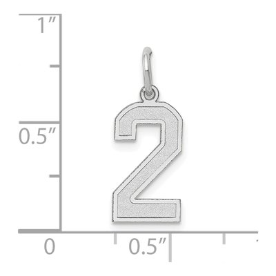 14K White Gold Number 2 Charm – view 4