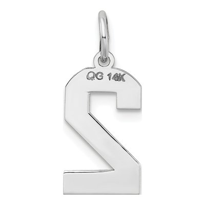 14K White Gold Number 2 Charm – view 5