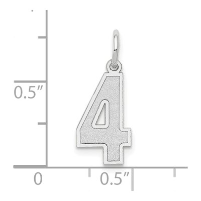 14K White Gold Number 4 Charm – view 4