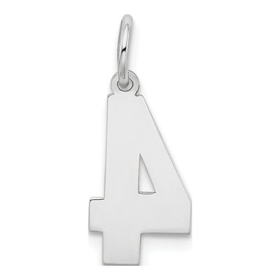 14K White Gold Number 4 Charm – view 5