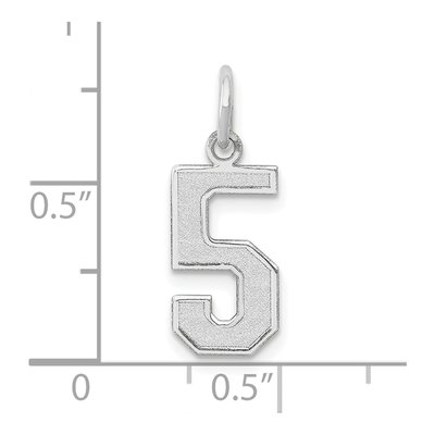14K White Gold Number 5 Pendant – view 4