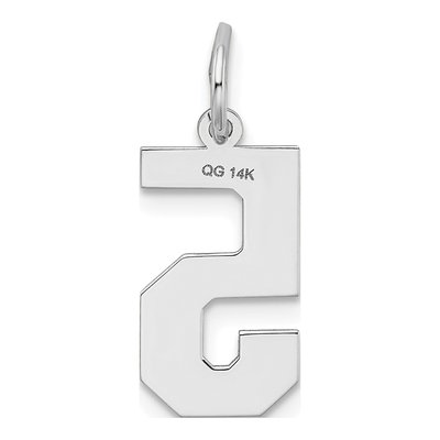 14K White Gold Number 5 Pendant – view 5