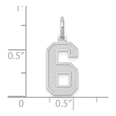 14K White Gold Number 6 Charm – view 4